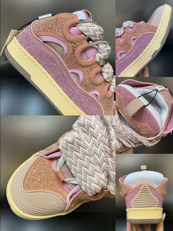 Lanvin Curb Leather Rhinestone Sneakers – LV029 - Image 4