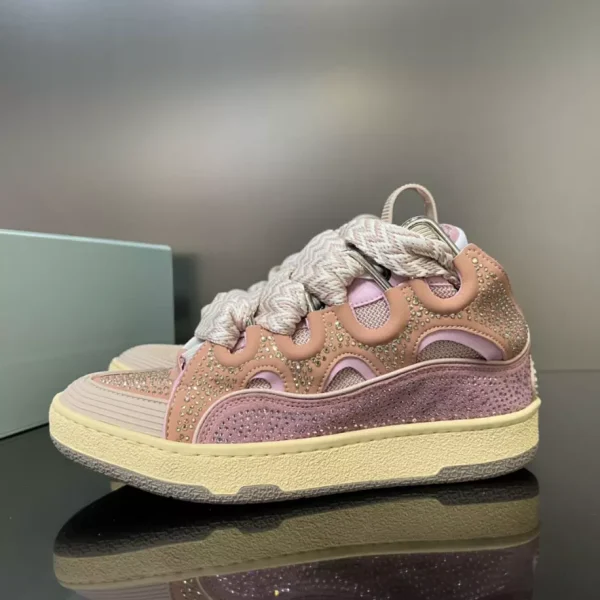 Lanvin Curb Leather Rhinestone Sneakers – LV029 - Image 2