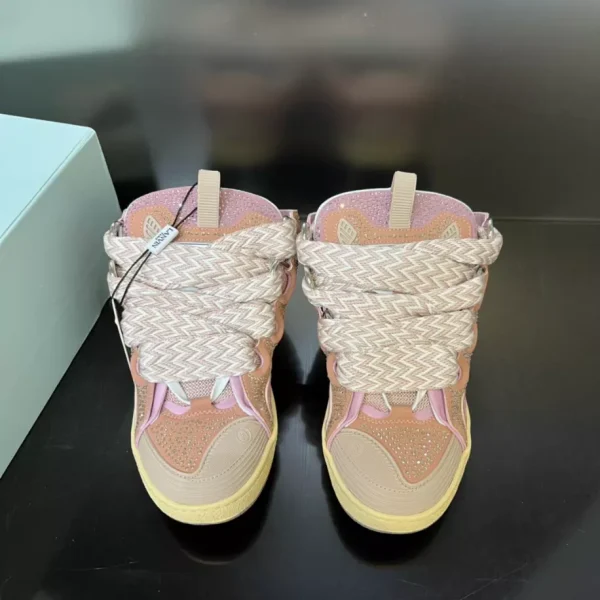 Lanvin Curb Leather Rhinestone Sneakers – LV029 - Image 5