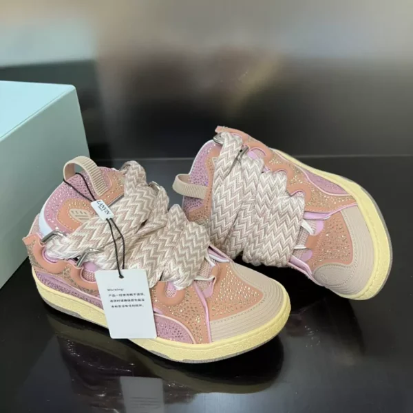 Lanvin Curb Leather Rhinestone Sneakers – LV029 - Image 7
