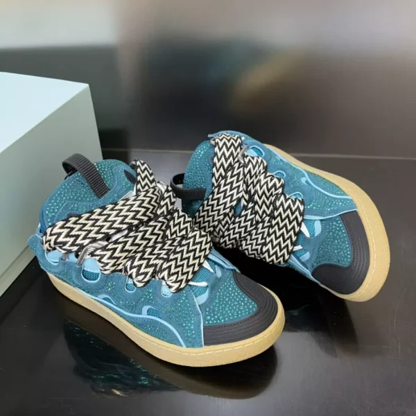Lanvin Curb Leather Rhinestone Sneakers – LV030 - Image 4