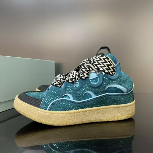 Lanvin Curb Leather Rhinestone Sneakers – LV030 - Image 2