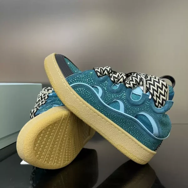 Lanvin Curb Leather Rhinestone Sneakers – LV030 - Image 5