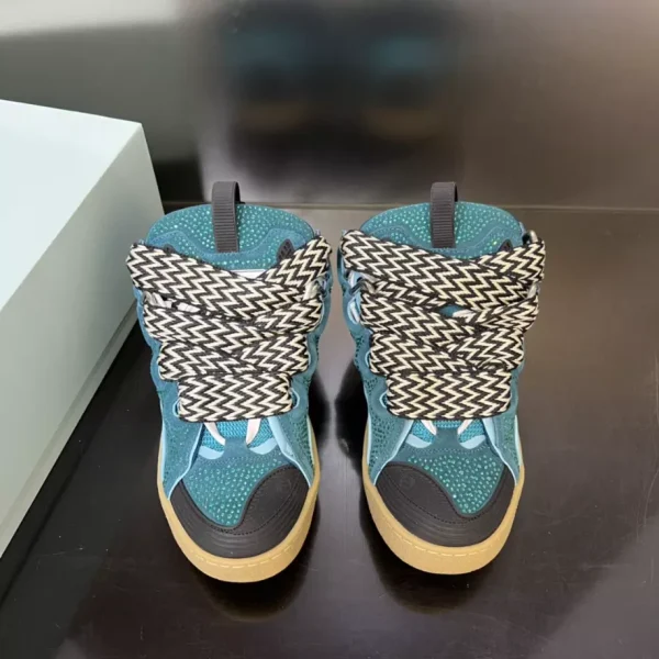 Lanvin Curb Leather Rhinestone Sneakers – LV030 - Image 6