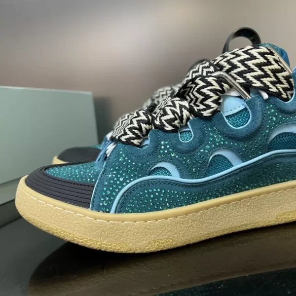 Lanvin Curb Leather Rhinestone Sneakers – LV030 - Image 7