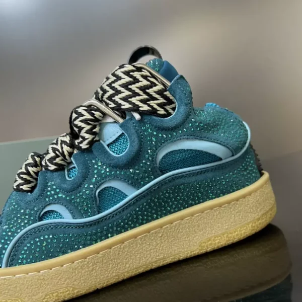 Lanvin Curb Leather Rhinestone Sneakers – LV030 - Image 8