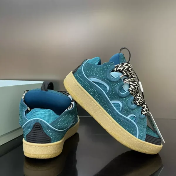 Lanvin Curb Leather Rhinestone Sneakers – LV030 - Image 9