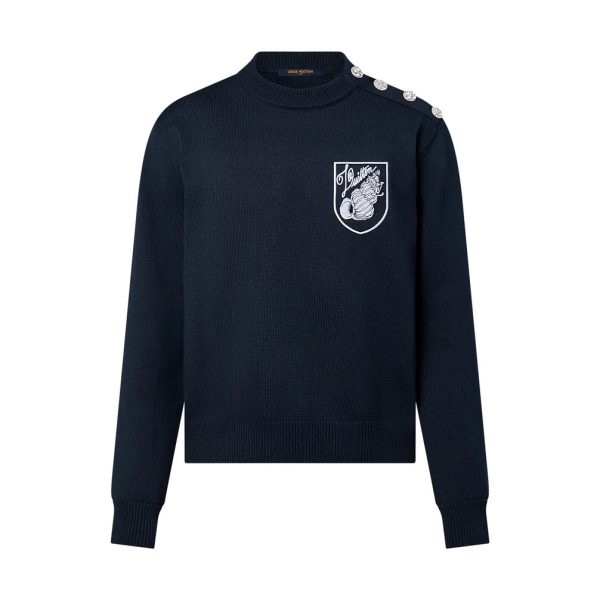 Louis Vuitton Embroidered Cotton-Blend Crewneck – SLV053