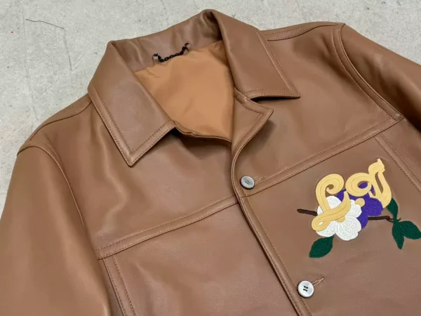 Louis Vuitton Embroidered Leather Blouson Jacket – LC021 - Image 8