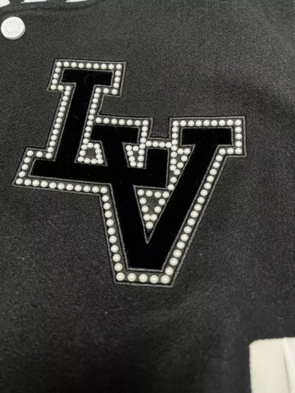 Louis Vuitton Signature Varsity Blouson Black and White – LC004 - Image 4