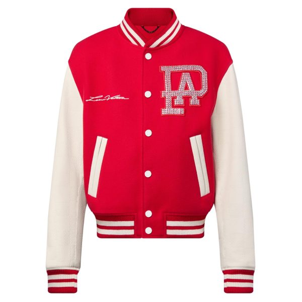 Louis Vuitton Mix Leather Varsity Blouson in red and white – LC003