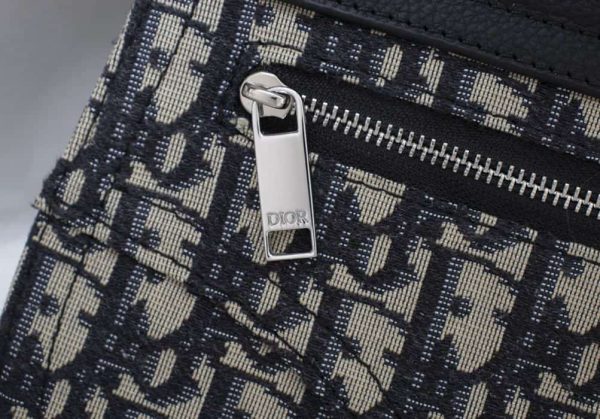 SADDLE POUCH BEIGE AND BLACK OBLIQUE JACQUARD – DR028 - Image 6