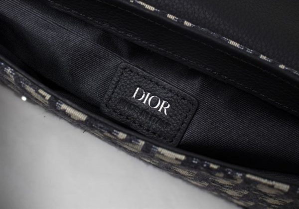 SADDLE POUCH BEIGE AND BLACK OBLIQUE JACQUARD – DR028 - Image 7