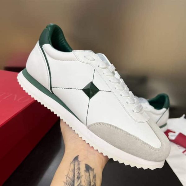 STUD AROUND LOW-TOP CALFSKIN AND NAPPA LEATHER SNEAKER – VLS003 - Image 2