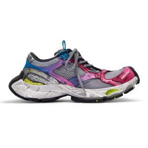 WOMEN’S STAPLER SNEAKER IN GREY/BLUE/PINK/NEON YELLOW/WHITE – BB222