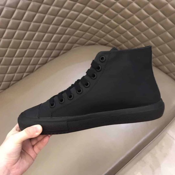BURBERRY LOGO PRINT GABARDINE HIGH-TOP SNEAKERS – BBR82 - Image 3
