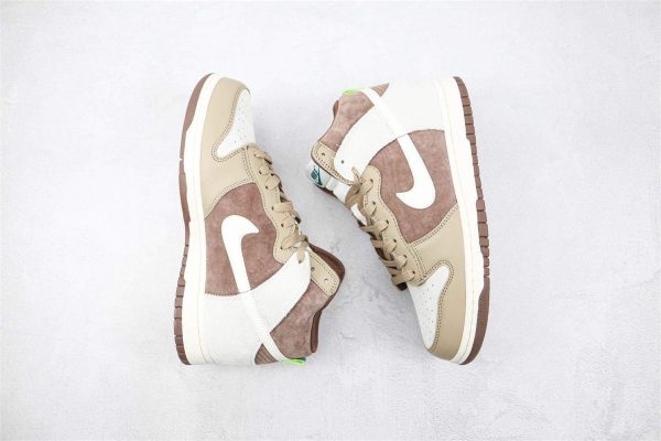 OFF WHITE X NIKE DUNK HIGH LIGHT CHOCOLATE – NK65 - Image 9