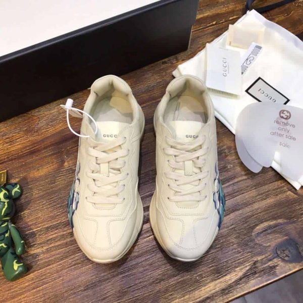 GUCCI RHYTON LEATHER SNEAKER WITH WAVE - Image 4