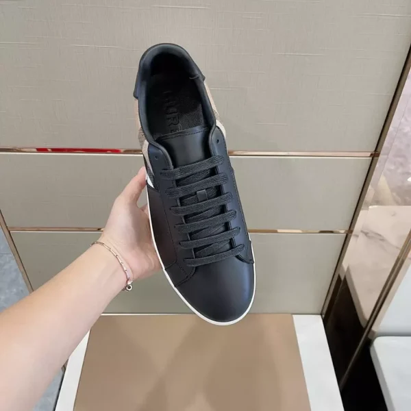 BURBERRY LEATHER AND CHECK COTTON SNEAKERS – BBR122 - Image 3