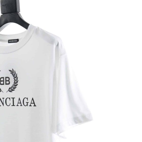 BALENCIAGA WHEAT EAR SHORT SLEEVE WHITE T SHIRT - Image 3