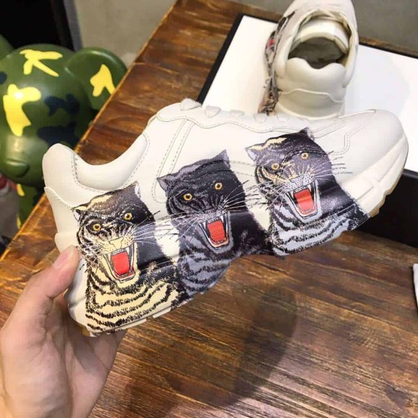 GUCCI RHYTON LEATHER SNEAKER WITH TIGERS - Image 2