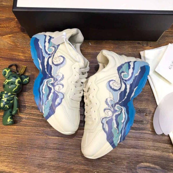 GUCCI RHYTON LEATHER SNEAKER WITH WAVE - Image 2