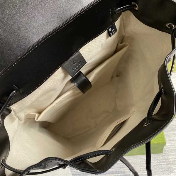 GG EMBOSSED BACKPACK IN BLACK LEATHER - Image 4