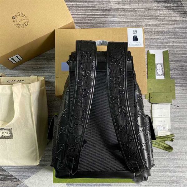 GG EMBOSSED BACKPACK IN BLACK LEATHER - Image 7