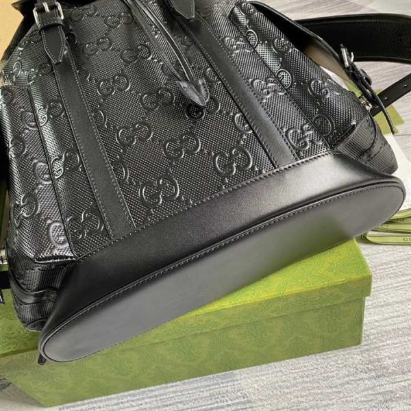 GG EMBOSSED BACKPACK IN BLACK LEATHER - Image 8