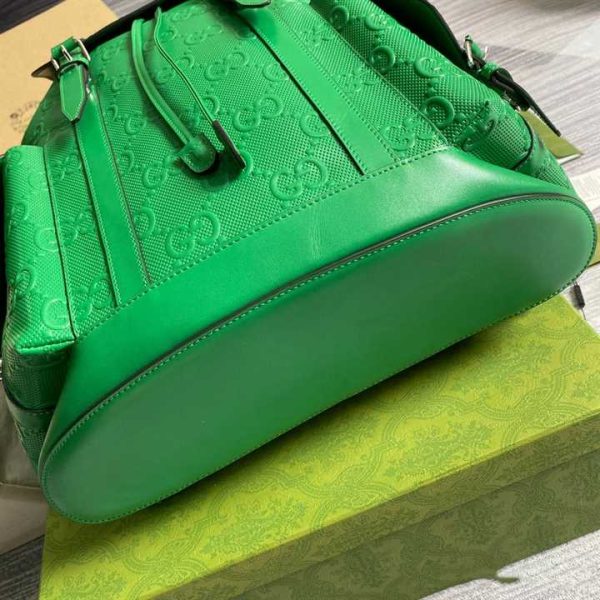 GG EMBOSSED BACKPACK IN GREEN LEATHER - Image 5