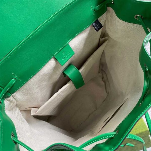 GG EMBOSSED BACKPACK IN GREEN LEATHER - Image 9
