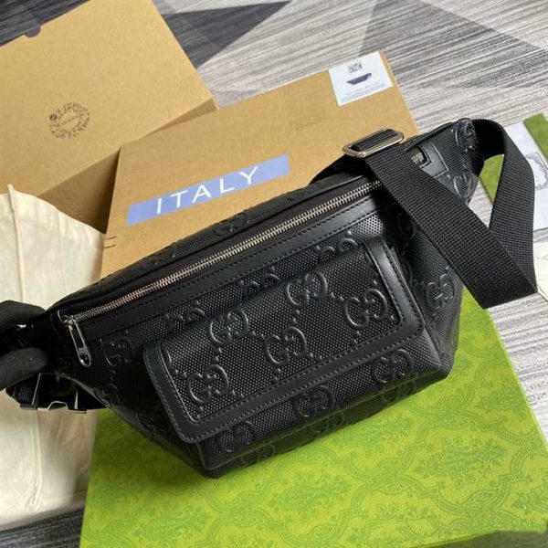 GG EMBOSSED BELT BAG IN BLACK GG EMBOSSED LEATHER - Image 6