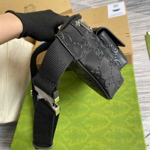 GG EMBOSSED BELT BAG IN BLACK GG EMBOSSED LEATHER - Image 7