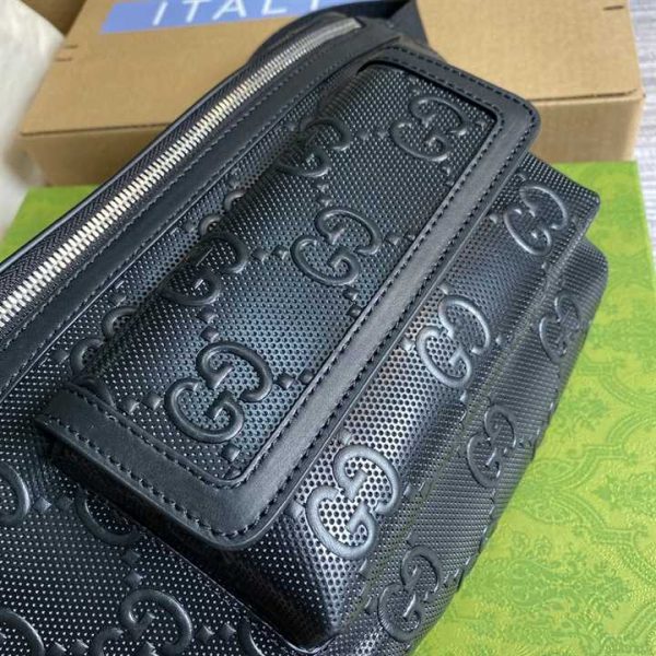 GG EMBOSSED BELT BAG IN BLACK GG EMBOSSED LEATHER - Image 10