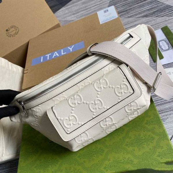 GG EMBOSSED BELT BAG IN WHITE GG EMBOSSED LEATHER - Image 7
