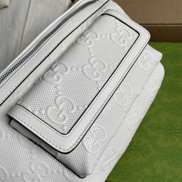 GG EMBOSSED BELT BAG IN WHITE GG EMBOSSED LEATHER - Image 10