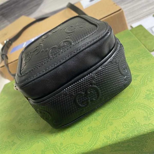 GG EMBOSSED MINI BAG IN BLACK LEATHER - Image 5