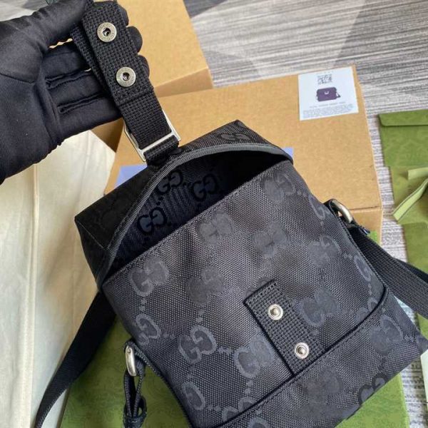 GUCCI OFF THE GRID MESSENGER BAG BLACK GG NYLON - Image 5
