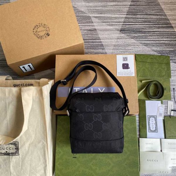 GUCCI OFF THE GRID MESSENGER BAG BLACK GG NYLON - Image 8