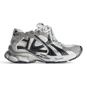 BALENCIAGA MEN’S RUNNER SNEAKER IN GREY/WHITE/BLACK – BB188