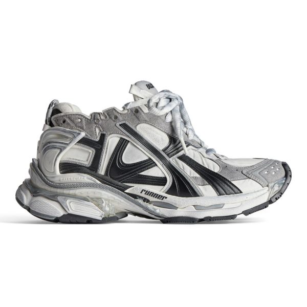 BALENCIAGA MEN’S RUNNER SNEAKER IN GREY/WHITE/BLACK – BB188