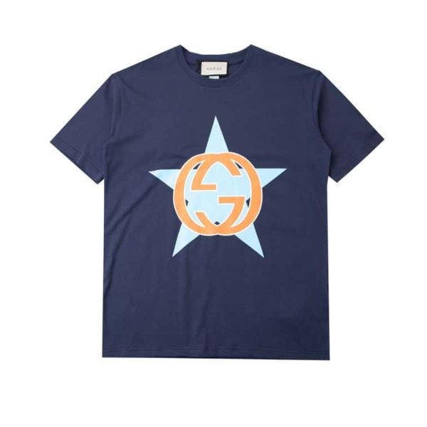 GUCCI INTERLOCKING G STAR PRINT COTTON T-SHIRT – GCS155