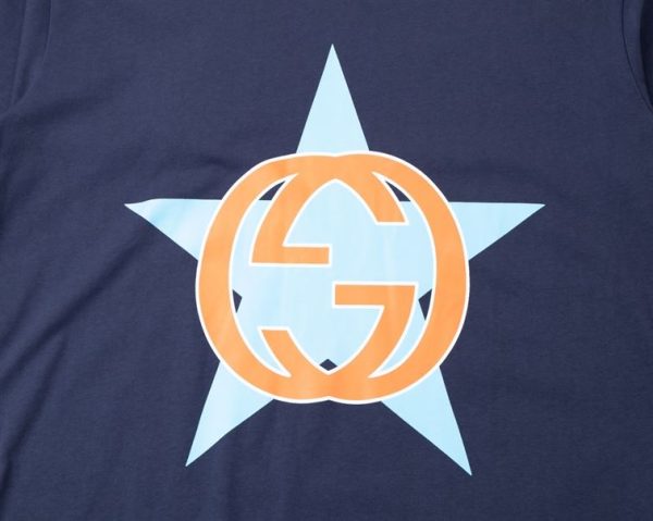 GUCCI INTERLOCKING G STAR PRINT COTTON T-SHIRT – GCS155 - Image 4