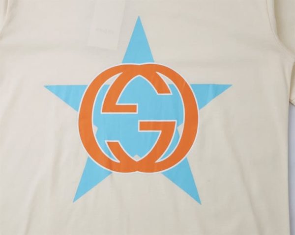 GUCCI INTERLOCKING G STAR PRINT COTTON T-SHIRT – GCS153 - Image 2