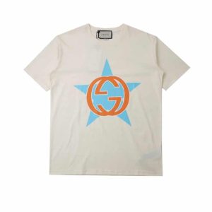 GUCCI INTERLOCKING G STAR PRINT COTTON T-SHIRT – GCS153