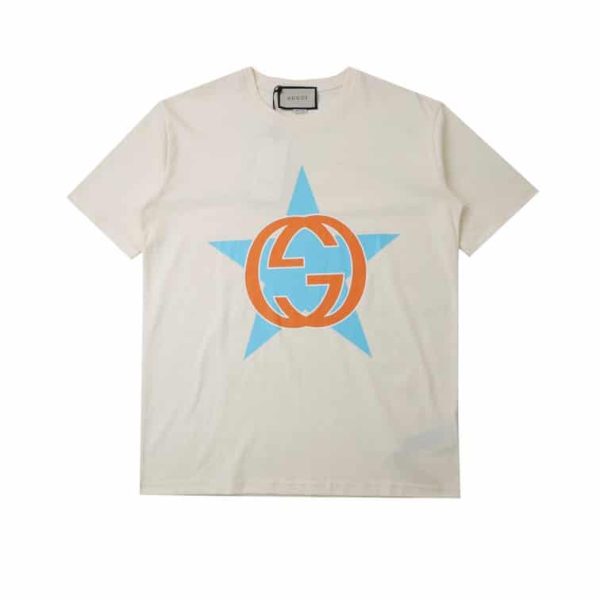 GUCCI INTERLOCKING G STAR PRINT COTTON T-SHIRT – GCS153