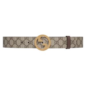 GUCCI BLONDIE BELT IN BEIGE AND EBONY SUPREME – B0146