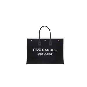 RIVE GAUCHE TOTE BAG IN LINEN AND LEATHER – WBY17