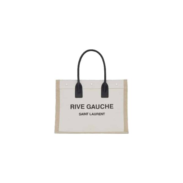 RIVE GAUCHE TOTE BAG IN LINEN AND LEATHER – WBY16