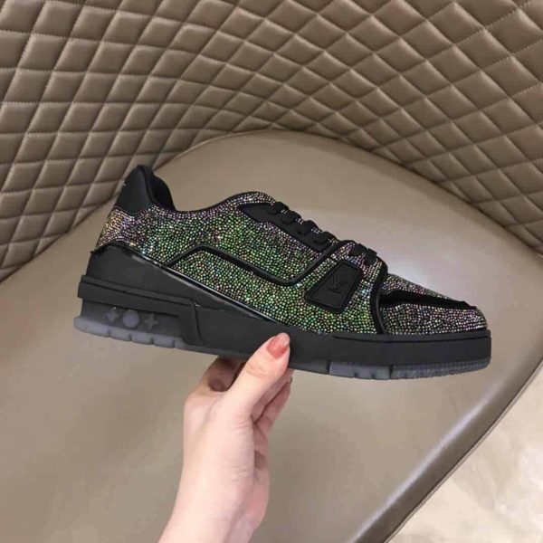 LOUIS VUITTON GLITTER SNEAEKERS BLACK TRAINER – LSVT223 - Image 2